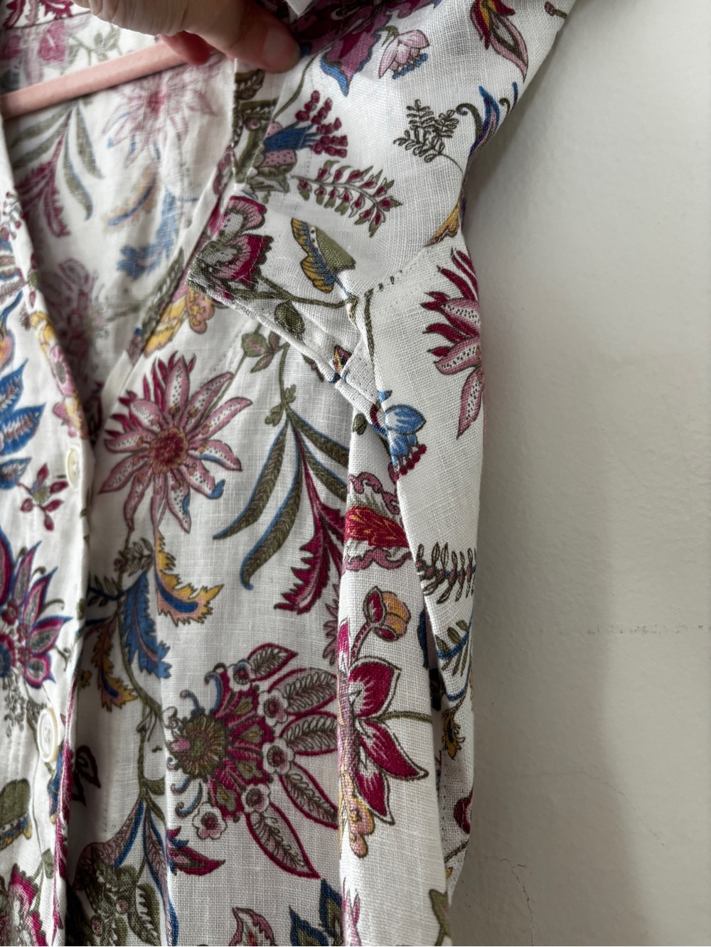 Polo Ralph Lauren 100% Linen Midi Length Floral Dress V-Neck Short Sleeve Size 8 - Picture 10 of 15
